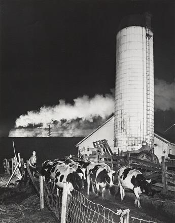 O. WINSTON LINK (1914-2001) Drivers (Drive Wheels), Bluefield Lubritorium, Bluefield, West Virginia, NW 86 * Bringing in the Cows, Trai